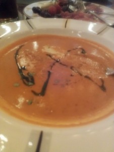 An absolutely delicious tomato soup at Mia's in Caesars Atlantic City