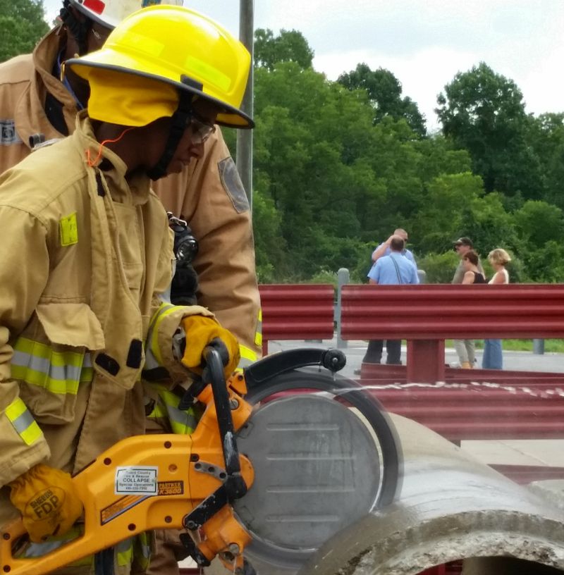 HCDFRS Howard County Fire and Rescue Serives Maryland Collapse Rescue Sawing Concrete Pipe PodPower